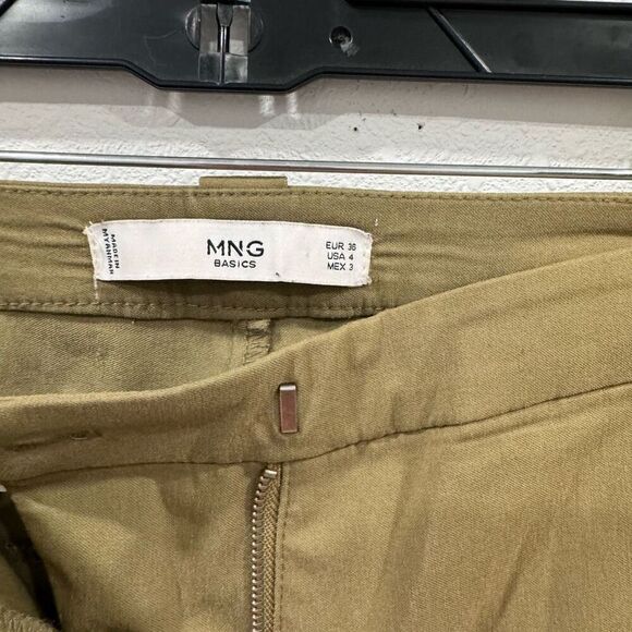 MNG BASICS OLIVE GREEN PANTS SIZE 4 - Picture 3 of 7